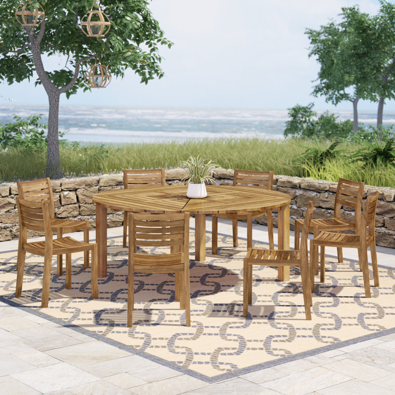 Rosecliff Heights Gosling Round 8 Person Outdoor Dining Set & Reviews